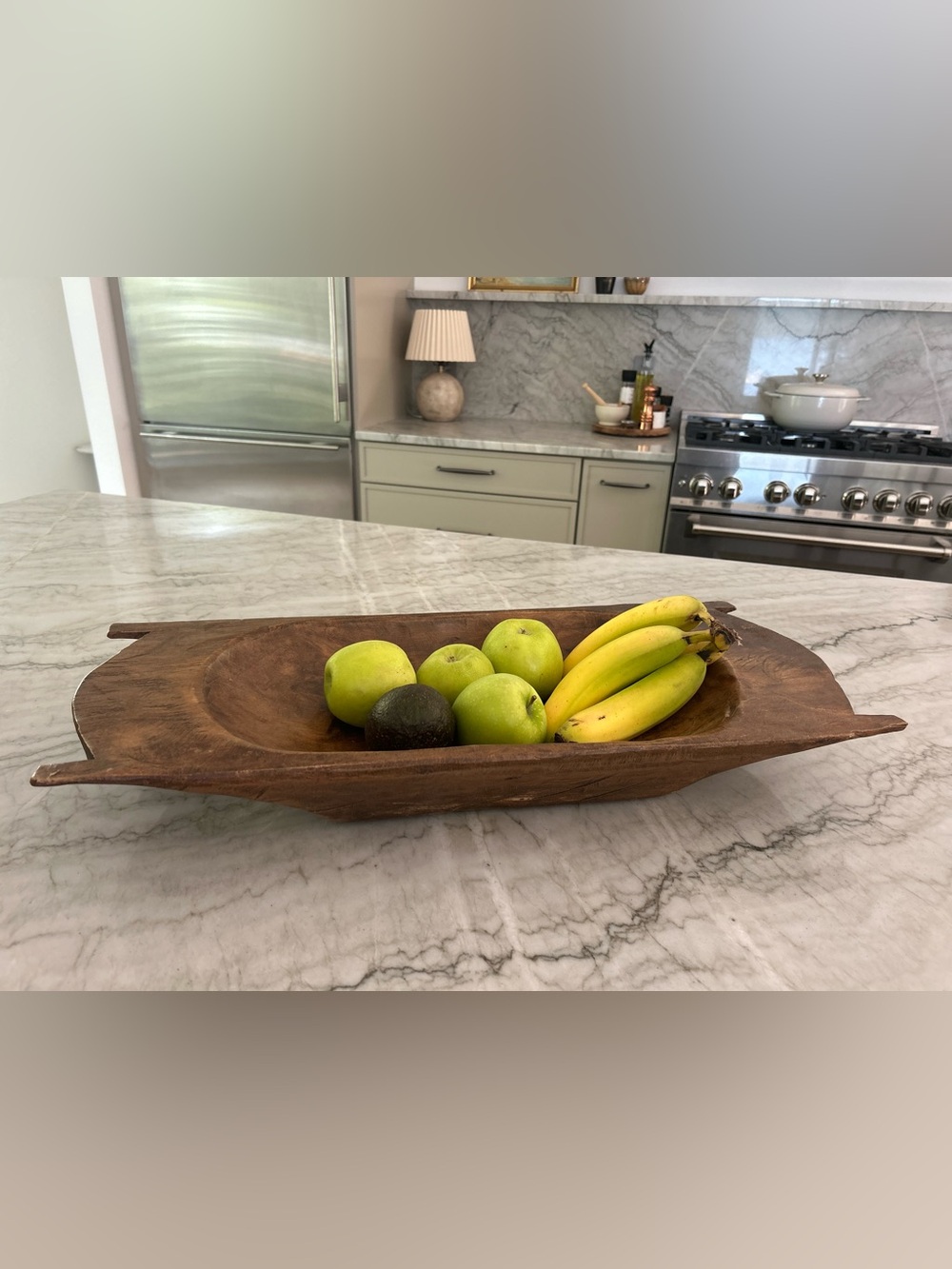 Hand-Carved Wooden vintage DOUGH Bowl - Natural Brown
